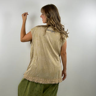 Jaded Gypsy Cosmic Dreams Top Oatmeal | Boho Cotton Top
