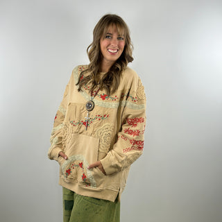 Jaded Gypsy Cloud Dancer Sweatshirt - Tea Stain