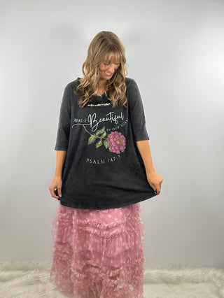 Made Beautiful By Our Scars Tattered Tee by A Rare Bird