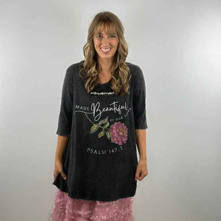 Made Beautiful By Our Scars Tattered Tee by A Rare Bird