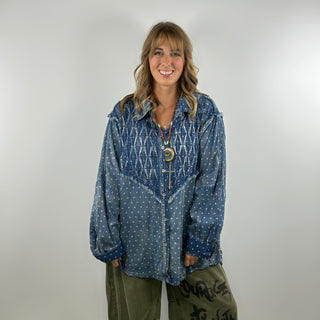 Denim Polka Dot Shirt by A Rare Bird