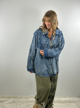 Denim Polka Dot Shirt by A Rare Bird