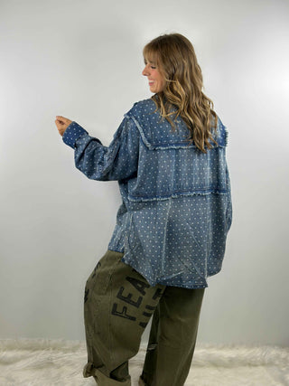 Denim Polka Dot Shirt by A Rare Bird