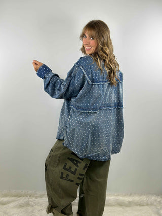 Denim Polka Dot Shirt by A Rare Bird