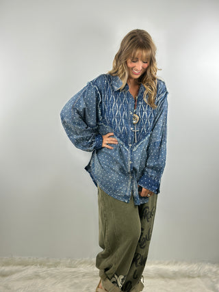 Denim Polka Dot Shirt by A Rare Bird