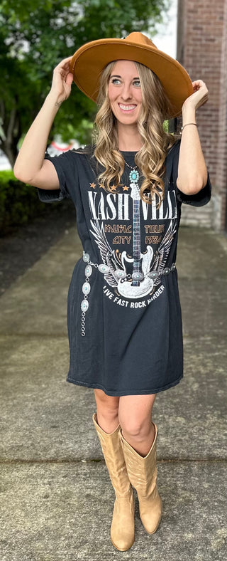 Nashville Music City Mineral Graphic Dress