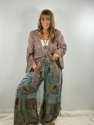 Pocket Full of Birds Patchwork Pants by A Rare Bird
