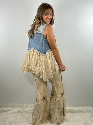 Sequins in Hayfield Star Cut-Out Jeans by Rare Bird