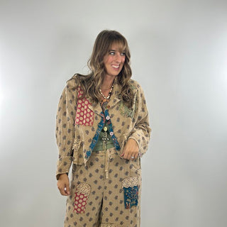 Jaded Gypsy Moon Bloom Jacket - Tan