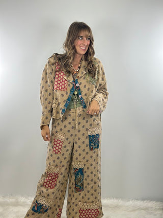 Jaded Gypsy Moon Bloom Pants - Tan