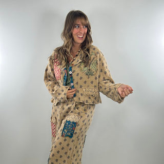 Jaded Gypsy Moon Bloom Jacket - Tan