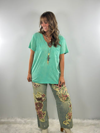 Jaded Gypsy Moon Dance Tee - Turquoise