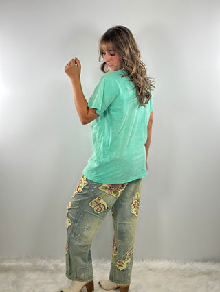 Jaded Gypsy Moon Dance Tee - Turquoise