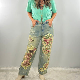 Jaded Gypsy Peace and Love Jeans - Floral Garden