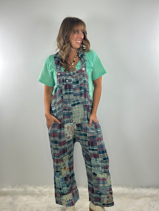 Travels Await Overalls - Blue Plaid by Jaded Gypsy