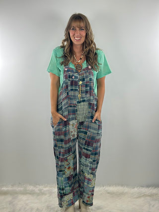 Travels Await Overalls - Blue Plaid by Jaded Gypsy