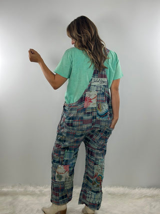 Travels Await Overalls - Blue Plaid by Jaded Gypsy