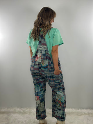 Travels Await Overalls - Blue Plaid by Jaded Gypsy