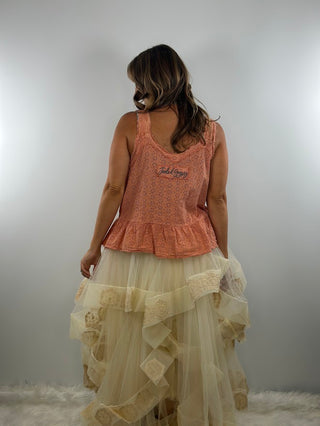 Jaded Gypsy Ruffled Dreams Skirt - Vintage Parchment