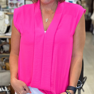 Classic Collared V Neck Blouse
