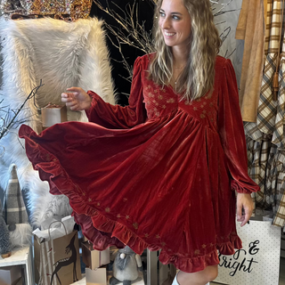 Crimson Luxe Dress - White Lily Boutique