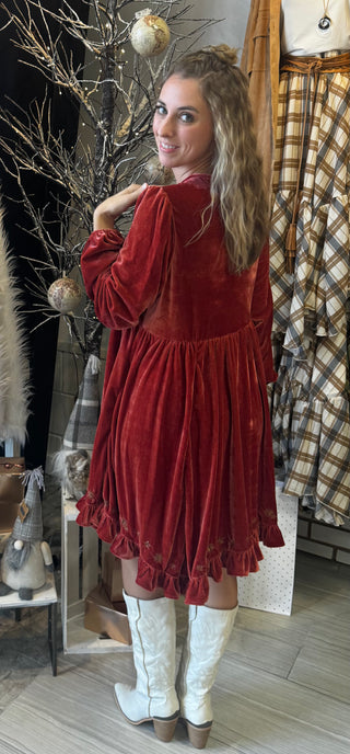 Crimson Luxe Dress - White Lily Boutique