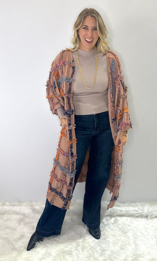 Jaded Gypsy Paths Crossed lightweight open front duster with relaxed boho drape