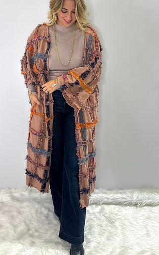 Jaded Gypsy Paths Crossed lightweight open front duster with relaxed boho drape