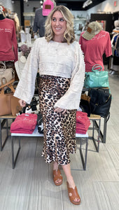 Leopard Midi Pencil Skirt