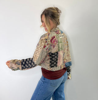 Jaded Gypsy Midnight Garden Crop Jacket with relaxed boho fit and artisanal detailing