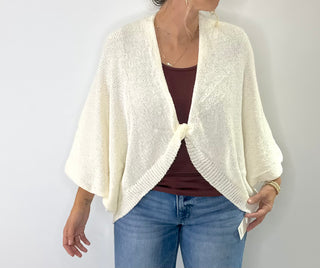 Cream crossover cardigan - cream soft knit sweater White Lily Boutique