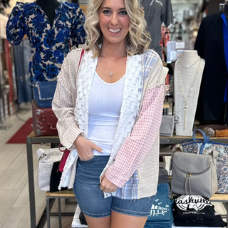 A Vintage inspired, eclectic vibe in pastel colors patchwork Blazer