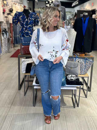 white lily clothing store Flying Monkey High Rise Slim Wide-Leg Jeans Modern Flattering Denim White Lily Boutique 9/29