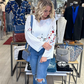 Free Spirit Knit Sweater Top - White Lily Boutique