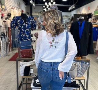 Free Spirit Knit Sweater Top - White Lily Boutique
