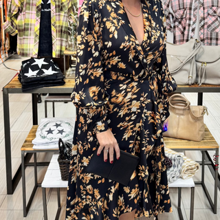 Floral Nights Wrap Dress - White Lily Boutique