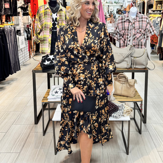 Floral Nights Wrap Dress - White Lily Boutique