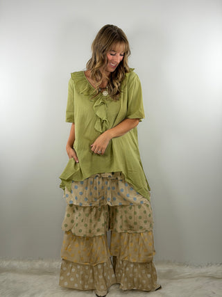 A Rare Bird Freckled Sunshine Top Olive