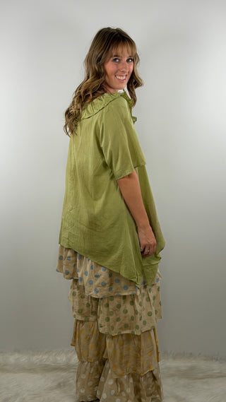 A Rare Bird Freckled Sunshine Top Olive