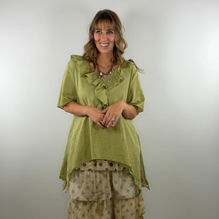 A Rare Bird Freckled Sunshine Top Olive