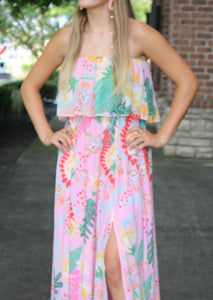 Sunkissed Feeling Strapless Maxi Dress