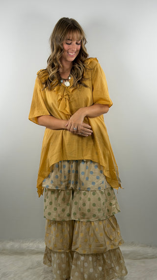 A Rare Bird Freckled Sunshine Top Mustard