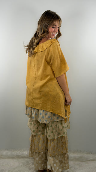 A Rare Bird Freckled Sunshine Top Mustard