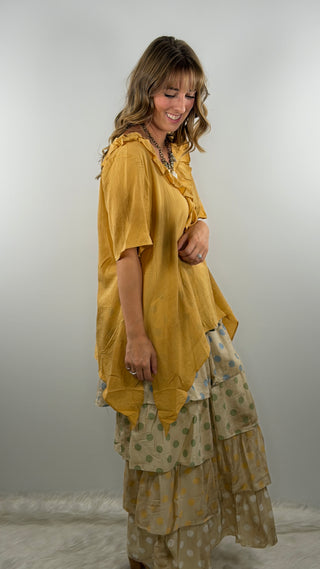 A Rare Bird Freckled Sunshine Top Mustard