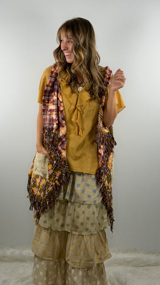 A Rare Bird Double Take Reversible Vest Rust to Olive
