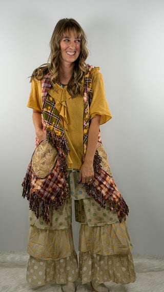 A Rare Bird Double Take Reversible Vest Rust to Olive