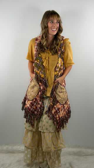 A Rare Bird Double Take Reversible Vest Rust to Olive