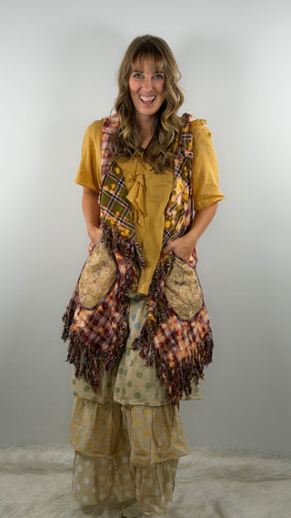 A Rare Bird Double Take Reversible Vest Rust to Olive