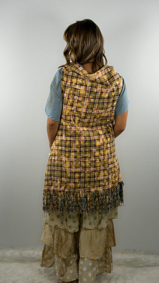 Double Take Reversible Vest in Mustard to Denim by Rare Bird