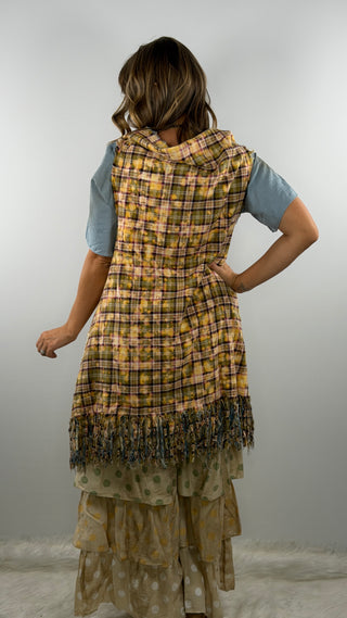 Double Take Reversible Vest in Mustard to Denim by Rare Bird